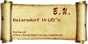 Baiersdorf Uriás névjegykártya